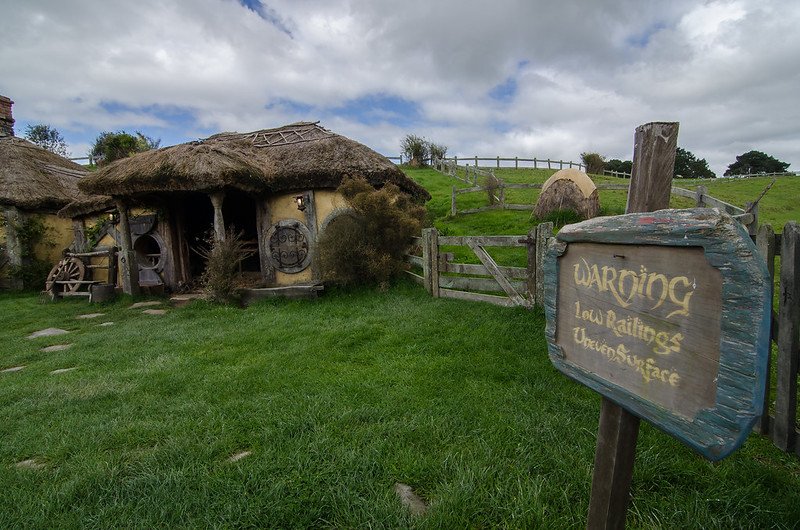 hobbiton movie set warning sign by tom hall 