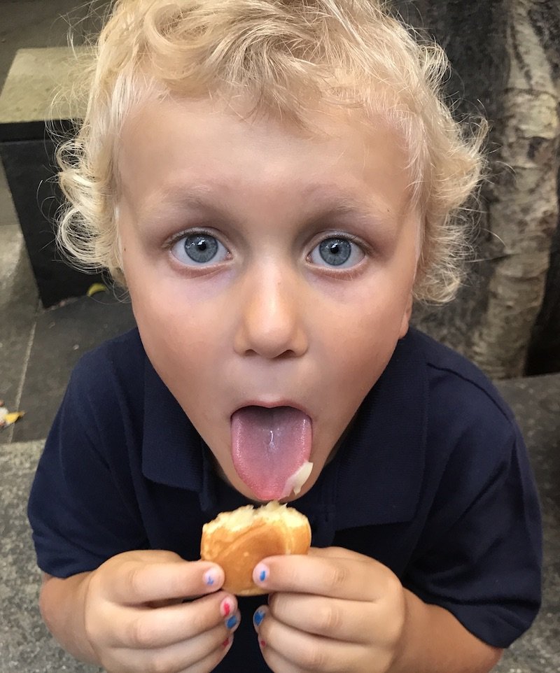 photo - emperor puffs sydney Jack custard eating
