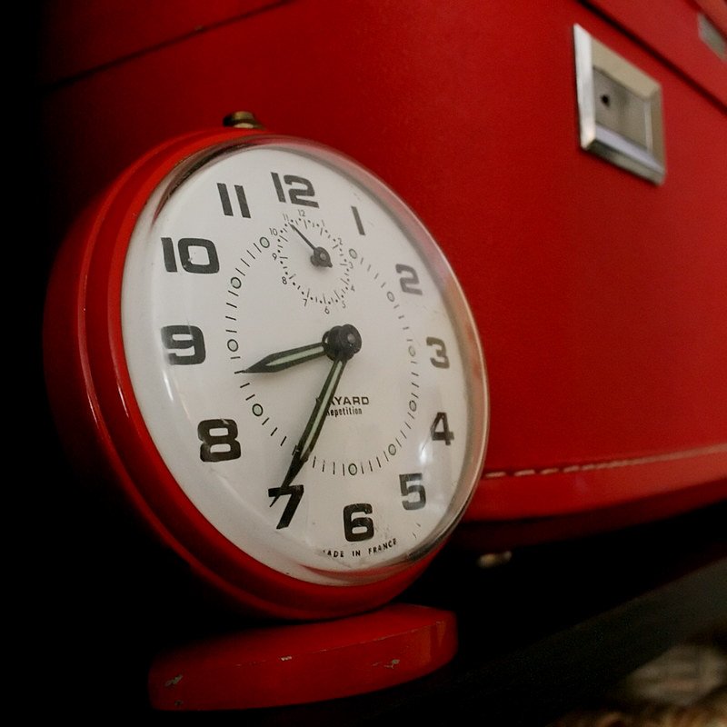 red clock on the polar express by rachel demsick 