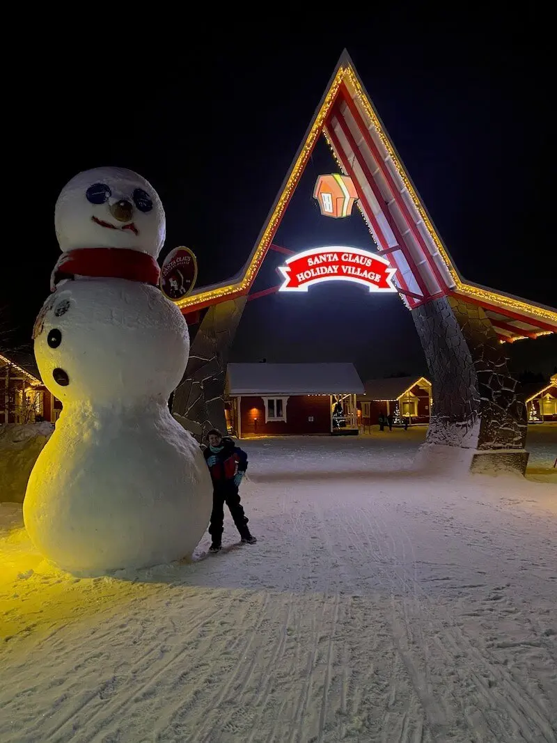 image - santa claus holiday village night view