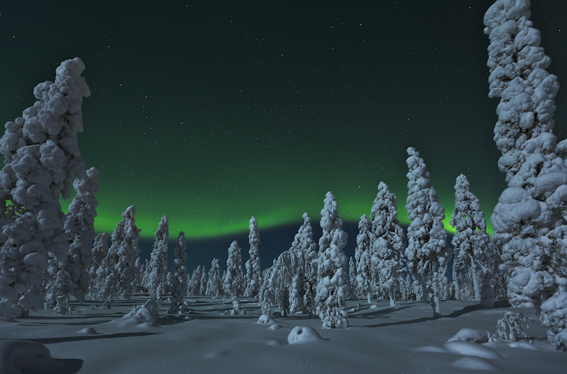 northern lights at santa claus holiday village