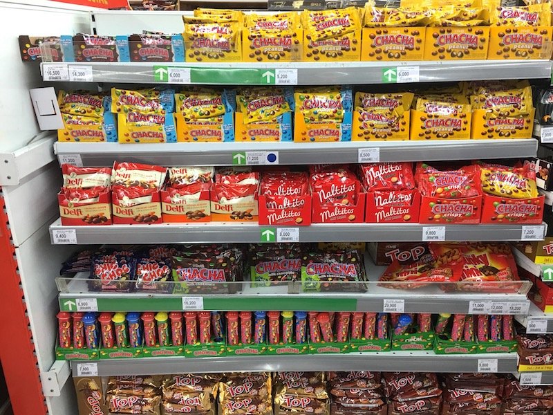 Bali Supermarket snacks and chocolate at carrefour sunset road pic
