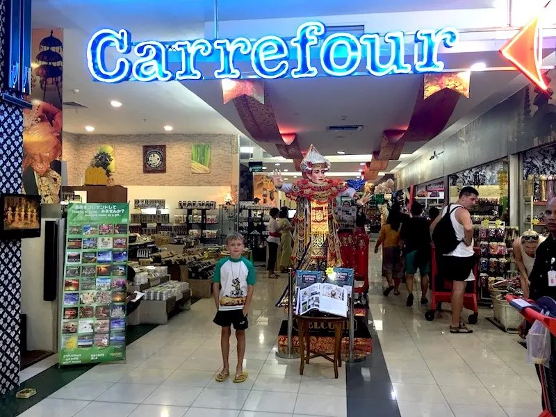 Carrefour Bali Supermarket entrance sign pic