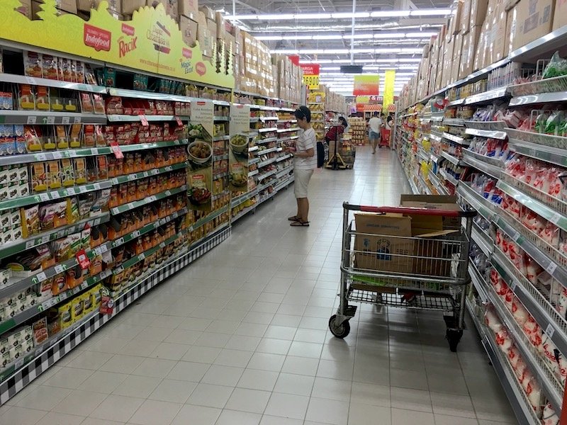 Carrefour Bali Supermarket store with trolley pic