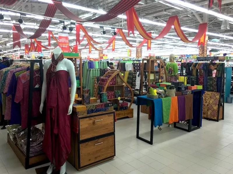 Carrefour Bali Supermarket- womens and mens traditional balinese clothing