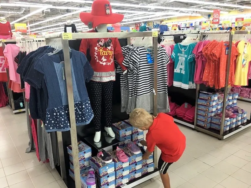 Carrefour Bali Supermarket and variety store pic of clothes racks