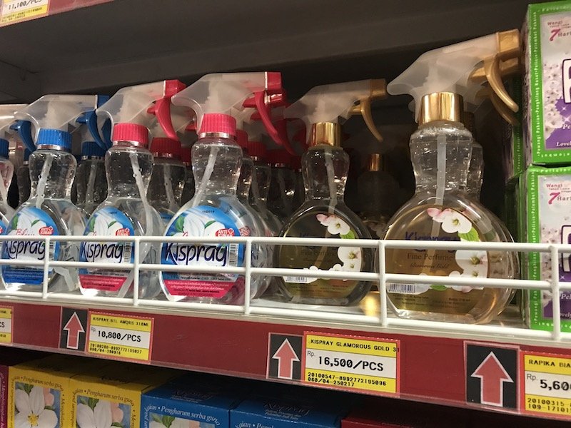 bali bintang supermarket kispray on shelves pic