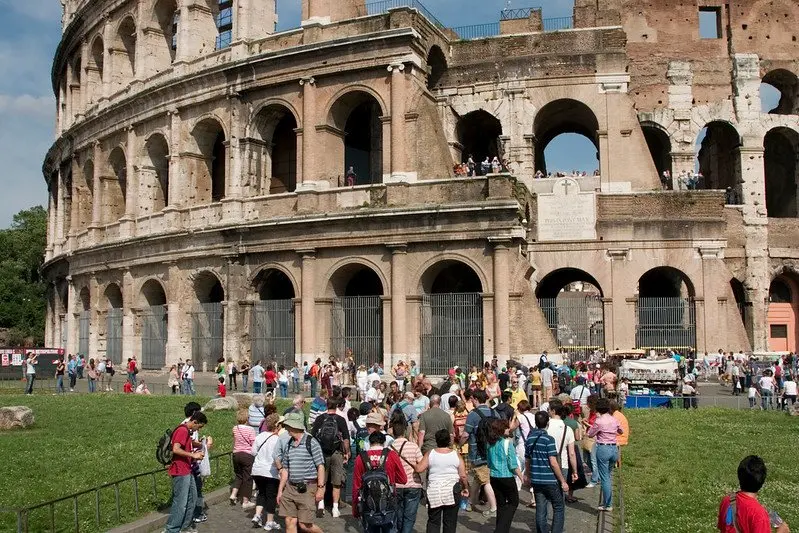 rome colosseum for kids - entrance queue by jimmy harris
