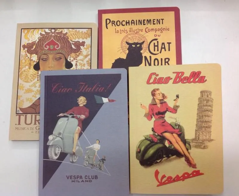 rome souvenirs - notebooks from prints from rome with vintage covers pic