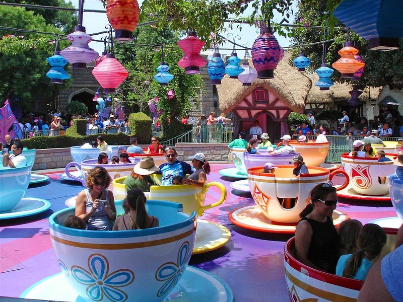 disney tea cups ride at disneyland california by radiobread