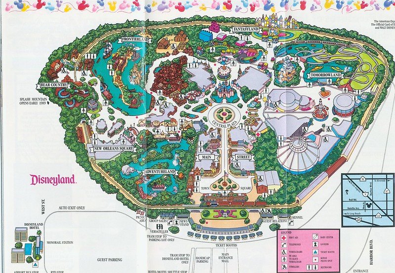 disneyland map from 1988 by loren javeir