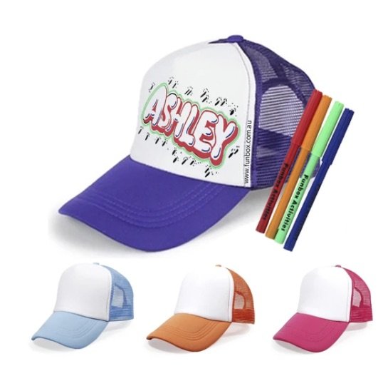 funbox activities color in baseball cap pic