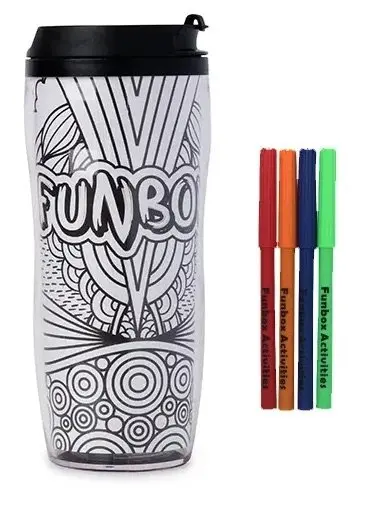 funbox activities travel mug with pens pic