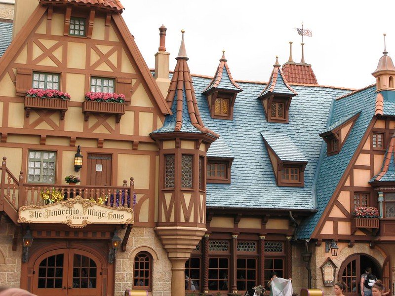 magic kingdom blue roof houses by janey henning