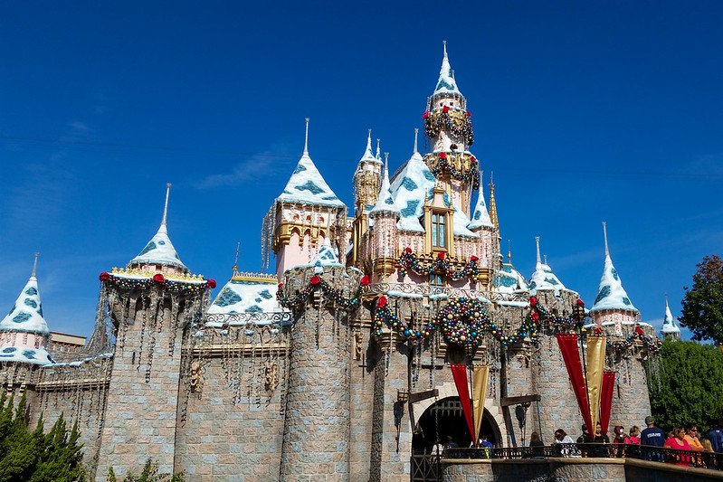 sleeping beauty castle at disneyland christmas by harshlight