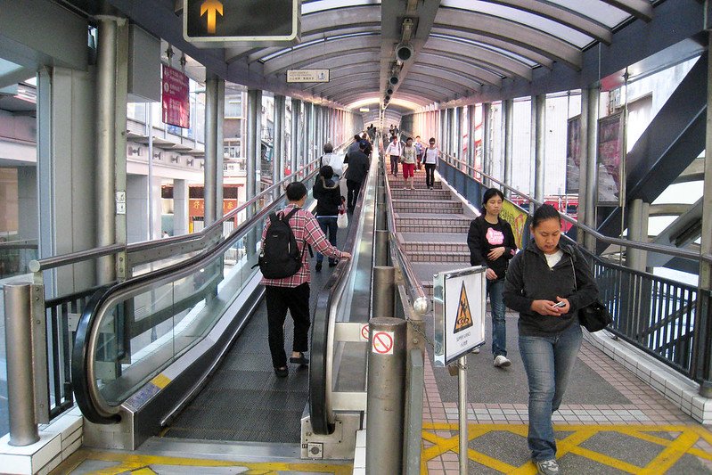 central escalators in hong kong undercover walkway pic by doug letterman