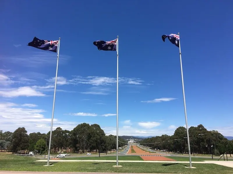 discovery zone canberra war memorial australia flags pic