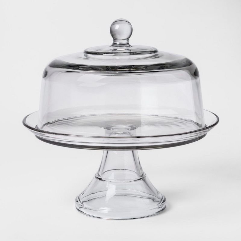 glass cake stand storage