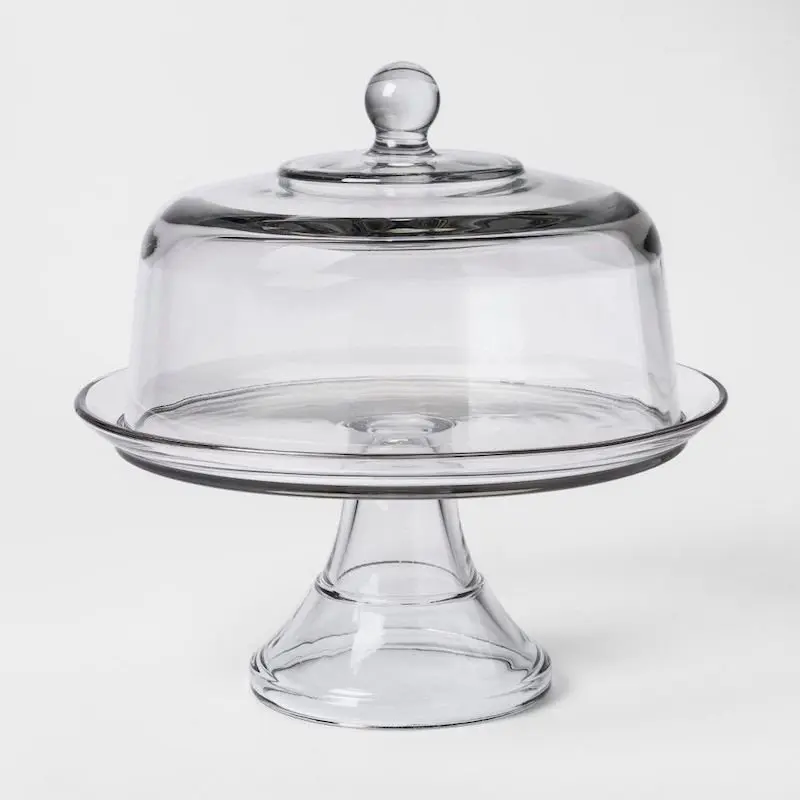 glass cake stand storage