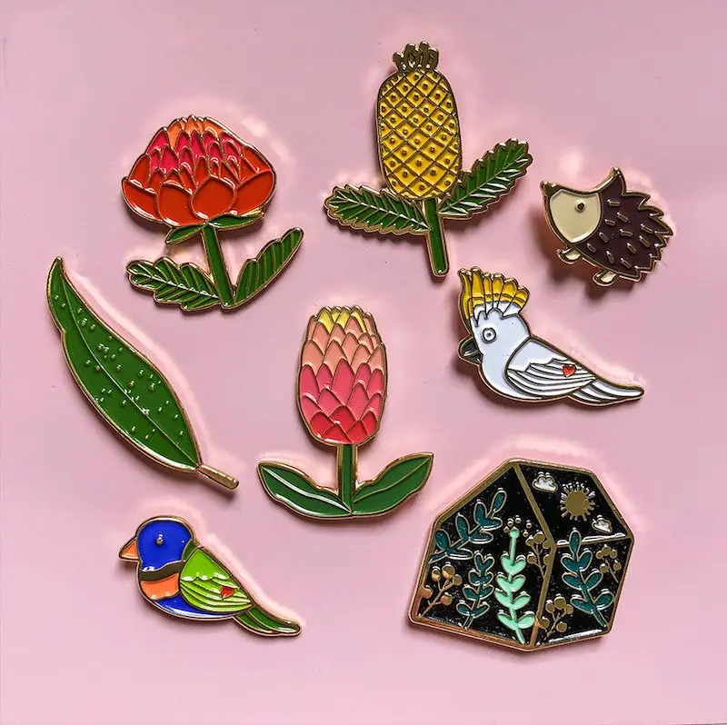 hello miss may australiana enamel pins