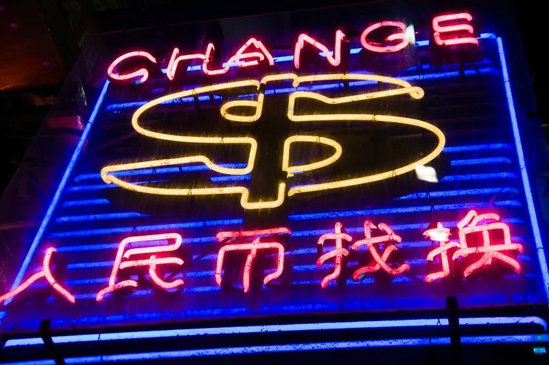 hong kong neon currency sign pic by mitch altman