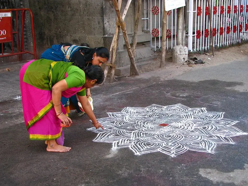 kolam flour painting by mckay savage