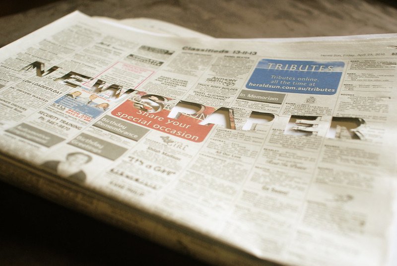 newspaper by simon greening flickr