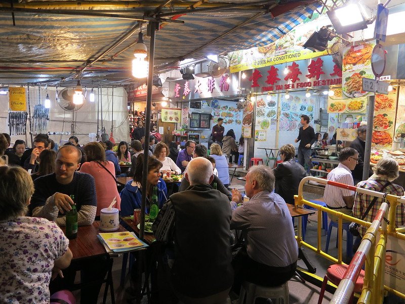 temple street night market food stalls by oleg