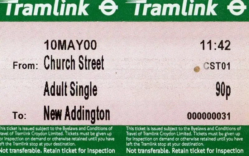 ticket stub tramlink via sludge 