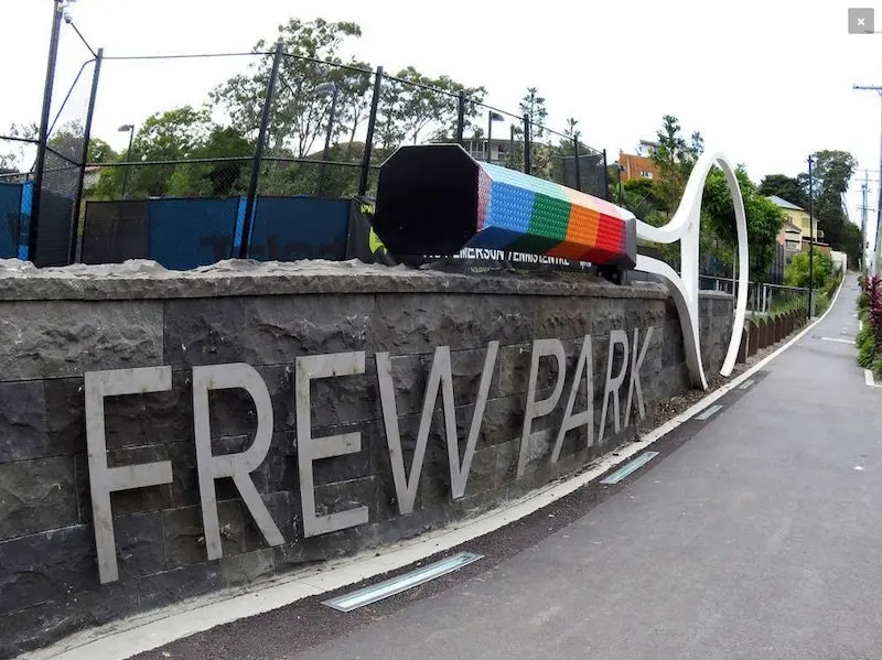 Photo Frew Park Milton playground by Playworks sign