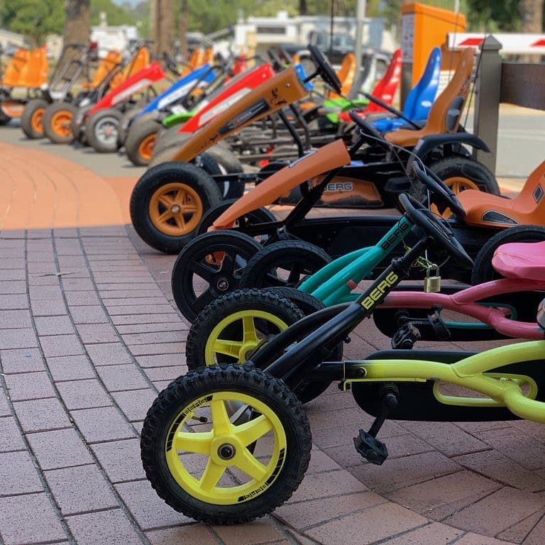 pedal carts at tallebudgera creek tourist park via fb