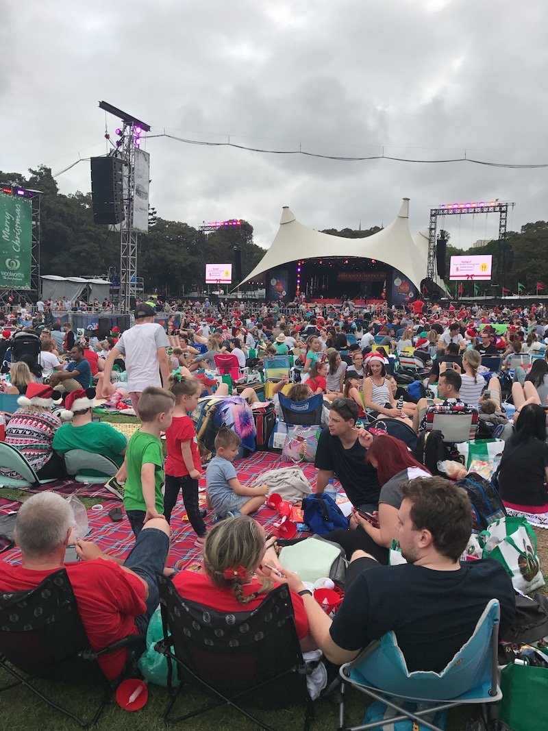 photo - christmas carols in the domain stage view