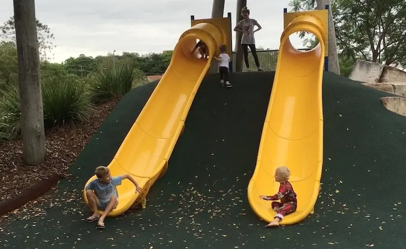 queens park playground slides pic