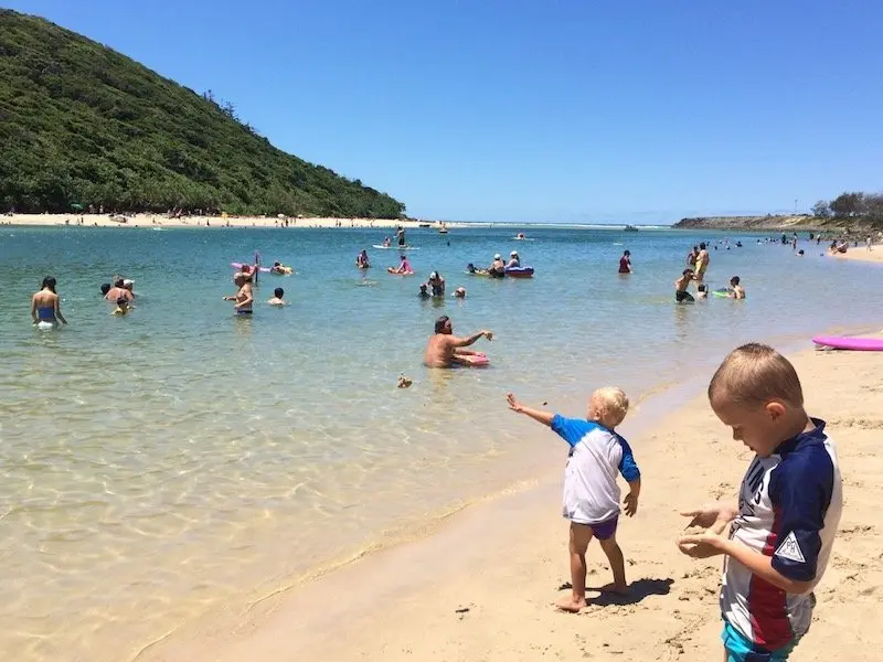 photo - tallebudgera beach gold coast with kids
