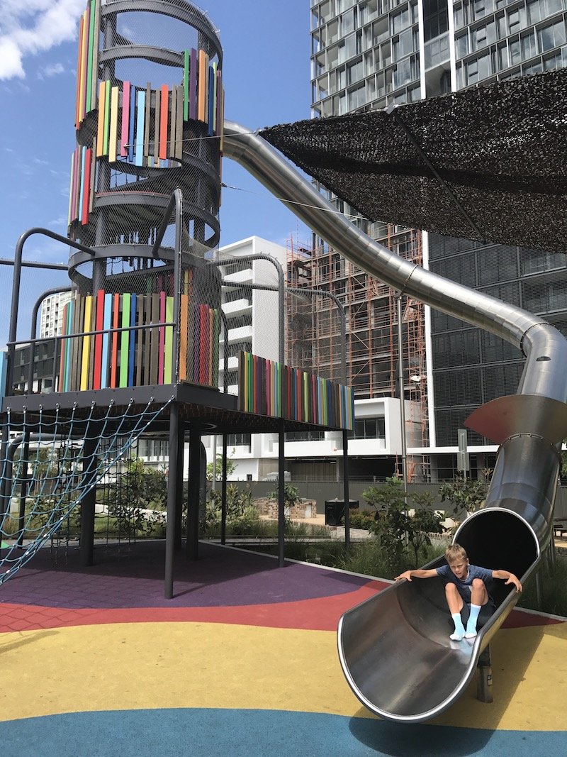 photo - wulaba park playground ned on slide 