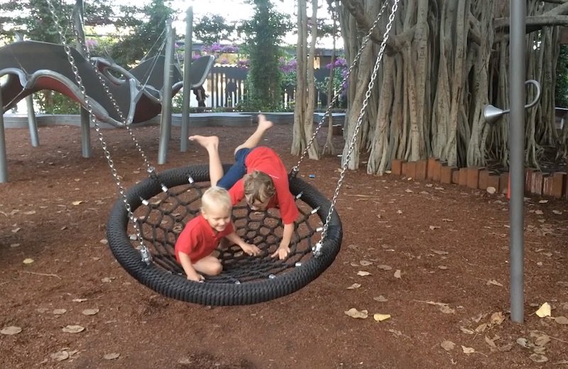 picnic island green web swing southbank playground pic