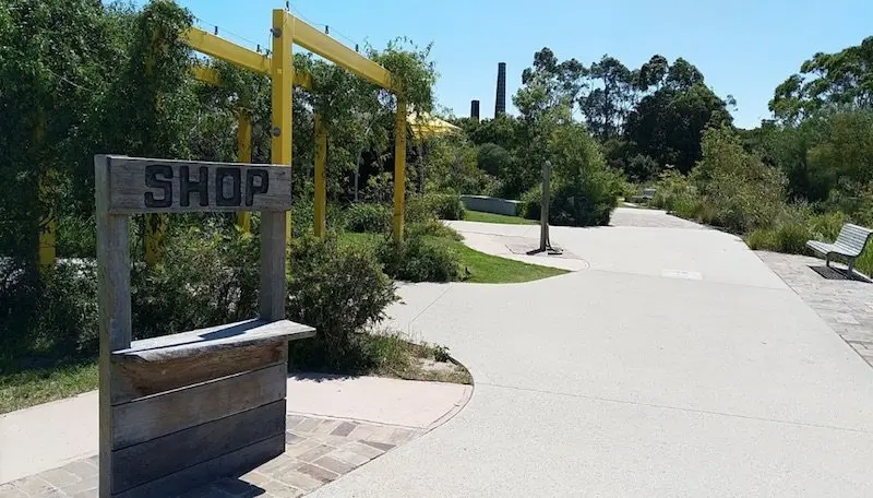 sydney park bike track shop front pic by eli algranti 