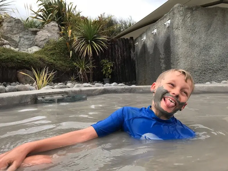 Photo- Ned at the mud bath rotorua