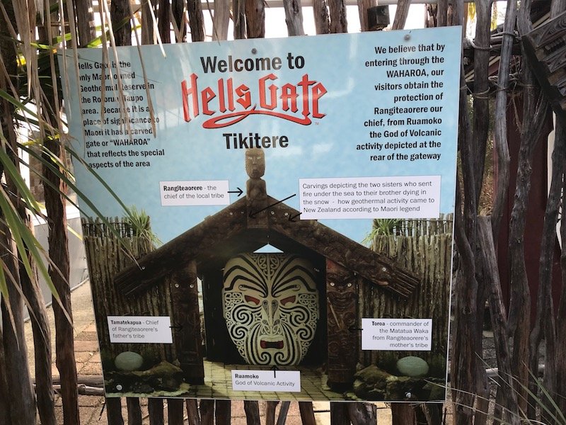 Photo- hells gate thermal park information board