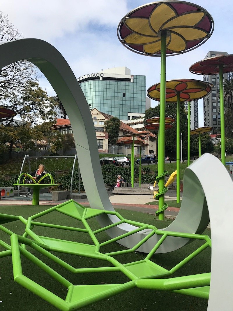 Photo - myers park playground climbing leaf