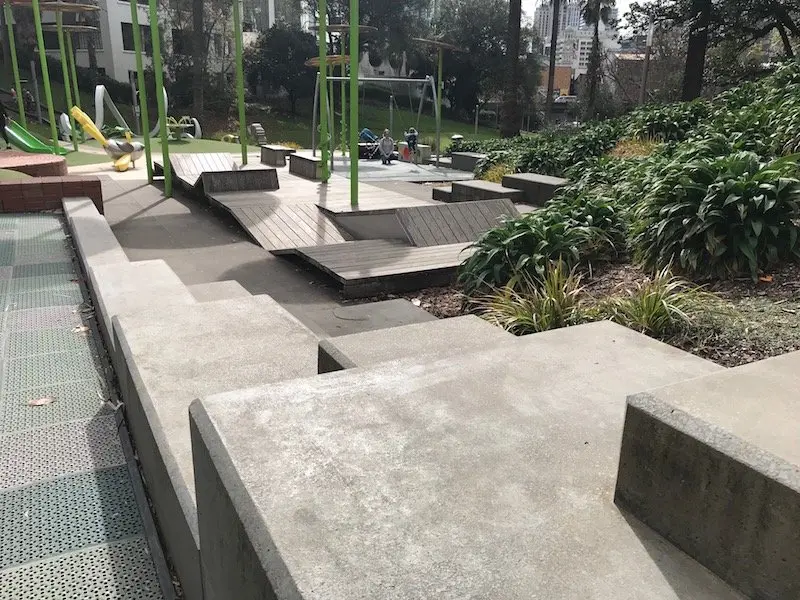 Photo - myers park playground concrete steps