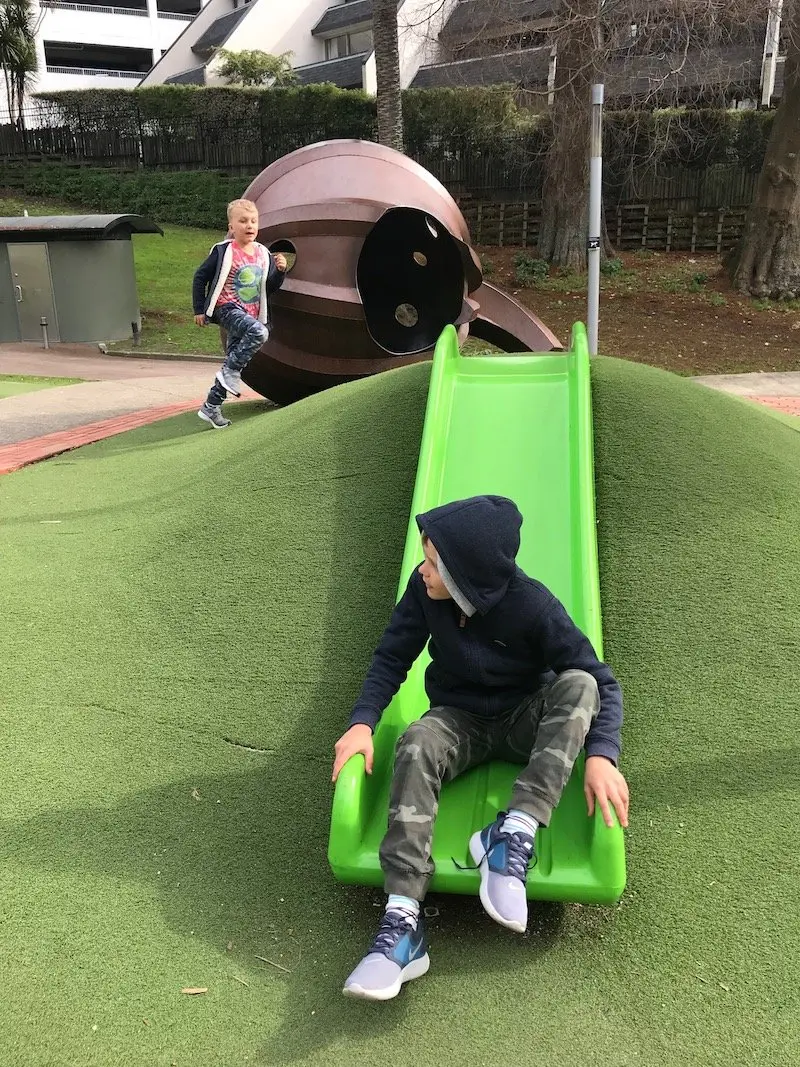 Photo - myers park playground pumpkin slide