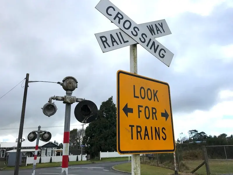 Photo - rotorua railcruising train station crossing sign