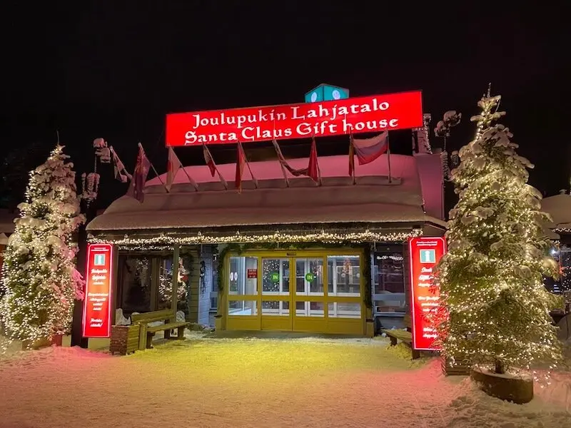 image - arctic circle bus stop information centre at santa claus gift shop