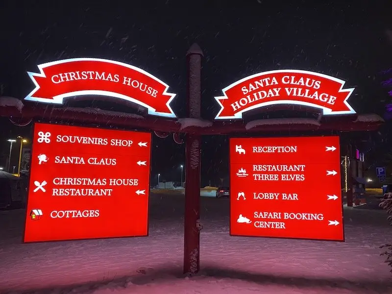 image - santa claus holiday village illuminated signs