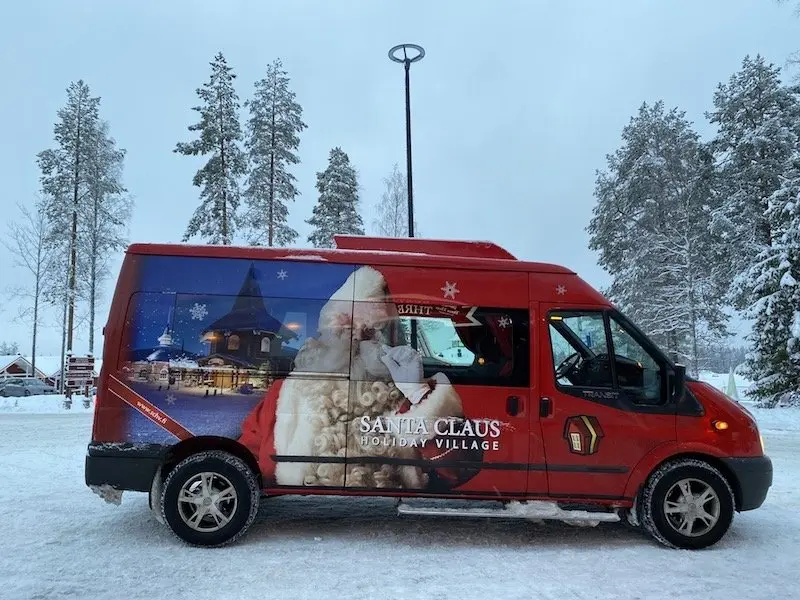 image - santa claus holiday village transport by car