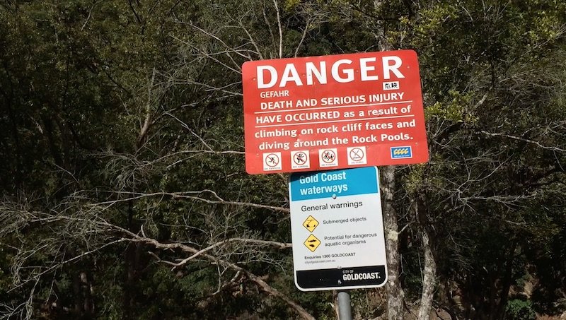 photo - currumbin rock pools gold coast signage