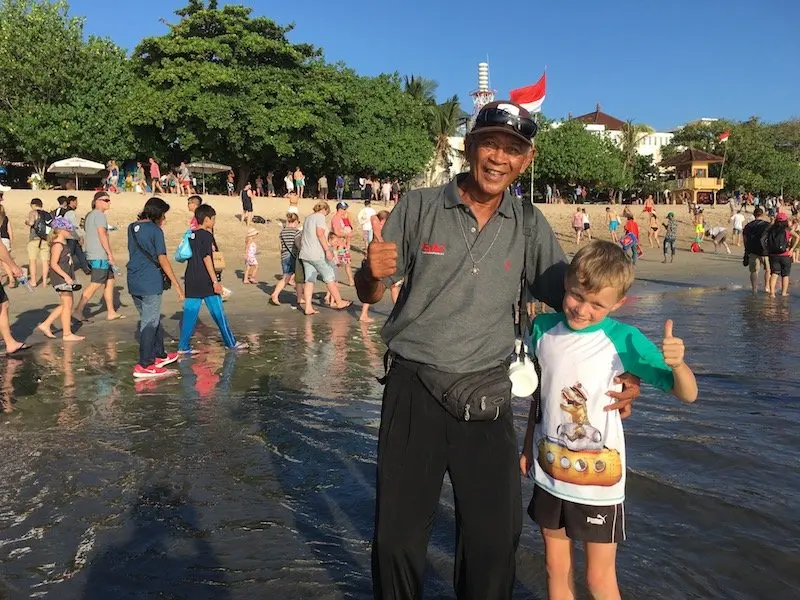 image - bali sea turtle release with boss and ned