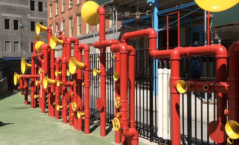 image - imagination playground new york orange pipes