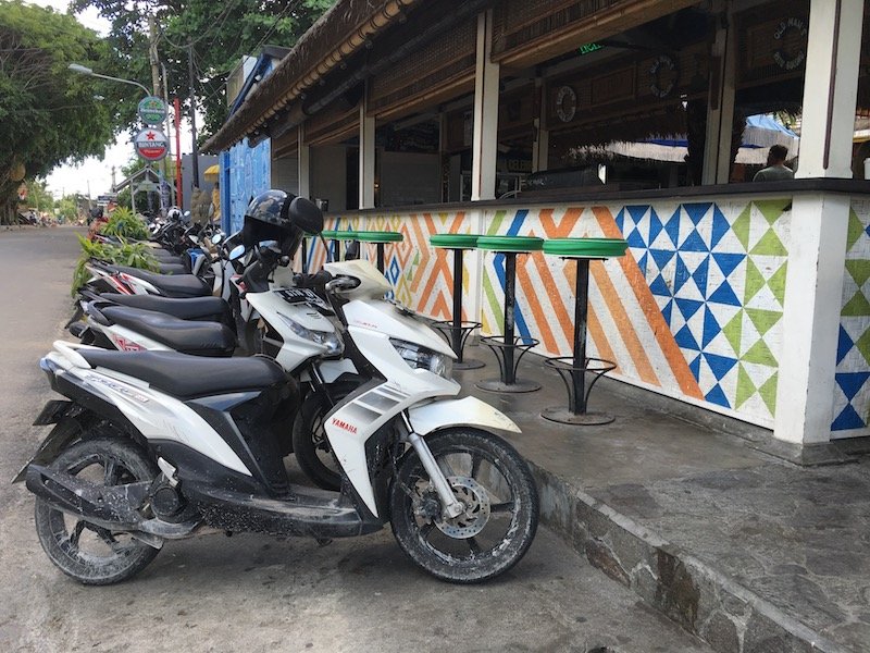 image - scooter parking at old mans bali